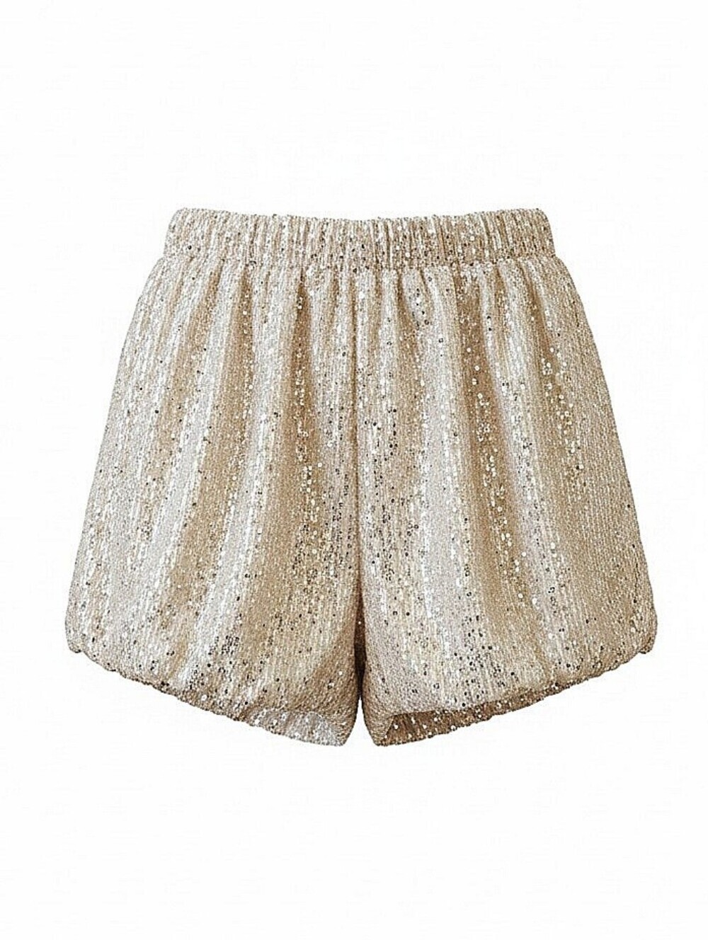 NWT! The Impeccable Pig Sequin Elastic-Waist Women’s Shorts - Champagne